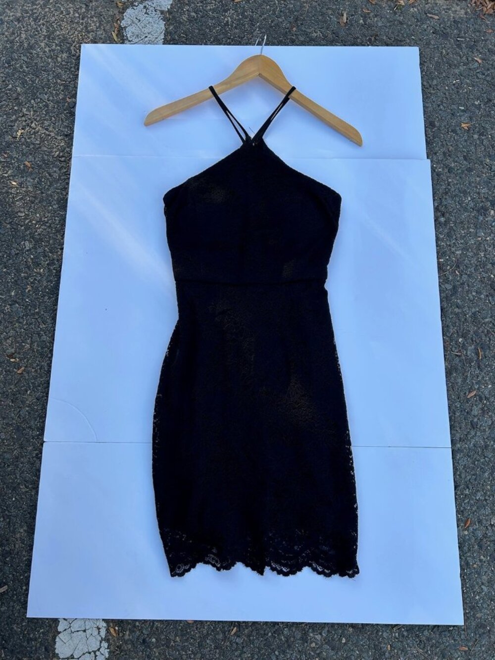 Jump Apparel Black Lace Halter Dress